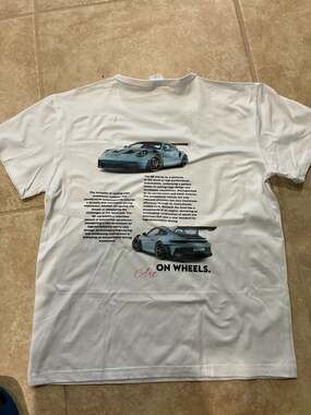 White Porsche 911 GT3 RS Graphic T-Shirt Art on Wheels